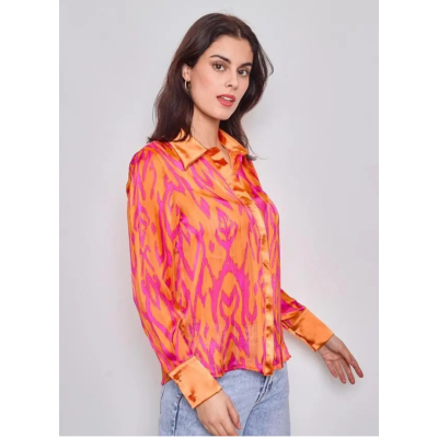 orange & pink elegant blouse