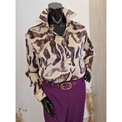 Lichte blouse in mooie speciale herfsttinten 